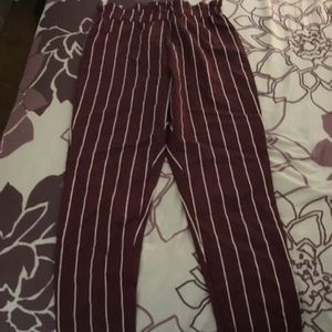 Maroon Kendall & Kylie Striped Pants
